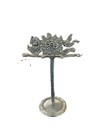 Vtg Don Drumm Pewter Jewelry Stand Hummingbird Floral Sculpture