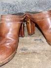 Stuart Weitzman Sz 9 Brown Leather Heeled Mules Clogs