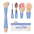 4-in-1 Travel Makeup Brush Set   Blending Sponge Refill - Compact Brushes For Fo