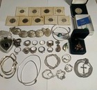 925 Sterling Silver Jewelry And Coin Mixed Lot Wearable 250 Grams