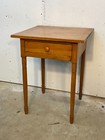 Antique Poplar 1800s Night Stand Table One Drawer Work Sewing Sheraton