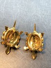 Vtg Miniature Cute 1950 Twin Pearl Shell Turtle Pins