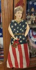 Antique Victorian Scrap Patriotic Lady Liberty Ornament