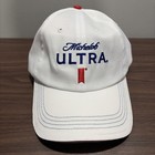 Michelob Ultra Hat Ball Cap One Size Strap Back White Lightweight