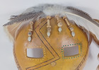 Southwestern Kachina Inspired Gourd Mask Wall Art  Wood Beads   Feathers 12    