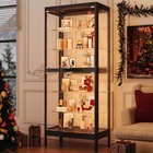 6-tier 4-door Glass Display Cabinet Rgb Light Curio Collectible Storage Showcase