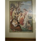 Jesus Blessing The Children Vintage Framed Print