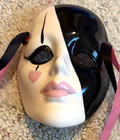 Vintage Mardi Gras Ceramic Mask  Signed  Decorative Wall Hanging 4 25  Tall
