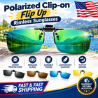 Polarized Rimless Clip-on Sunglasses Uv400 Goggles Anti-glare Driving Unisex Us
