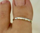 Solid Metal 925 Silver Women s Big Adjustable Band Toe Ring White Gold Plated