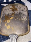 Vtg Hand Held Vanity Mirror Floral Gold Pewter Shabby Chic Mcm Lot Of 2