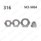 316 Stainless Steel Din934 Hexagon Nuts Hex Nuts M3 M4 M5 M6 M8 M10 M12 M14 M64