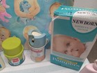 1970 s  Lot 9 Hospital Pampers spay N Wash  Vasiline   Johnson Lotion  Blanket