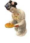 Vintage Japanese Asian Geisha Hand Painted Gold Porcelain Statue Figurine 15