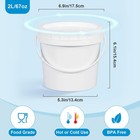 10 Pack 67oz 2000ml Airtight White Plastic Bucket With Lid   Handle  Food Gra   