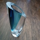 Kosta Boda 11  Goram Warff Clear And Blue Vase  Excellent Condition 