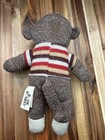Dan Dee Sock Monkey Knit Plush Brown Red Heart Sweater Stuffed Toy