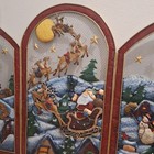 Decorative 3d Trifold Metal Fireplace Screen Christmas Snowmen 36 X 49 Santa 
