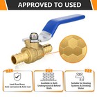 Efield Pex Ball Valve 1  1 2   3 4  Shut Off Valve Blue Handle Brass Lead Free