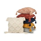Tufted Trellis Decorative Pillow 20 Inch Square Cotton Polyester Easy Care New