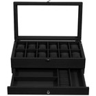 6-8-10-12 Slot Watch Box Solid Wood Watch Display Case With Glass Lid Jewelry