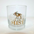 Set 3 Canada Mist Rye Whiskey Gold Transfer Moose Low Ball Tumbler Glasses New