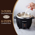 Electric Rice Cooker 6-cup 304 Surgical Grade Stainless Steel Inner Pot Black