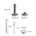 100 X Leather Rivets 9mm X 16mm Metal With 3 Tools Gunmetal