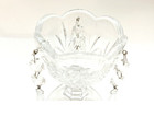 Bohemia Czech Republic Art Deco Clear Cut Mantle Candle Holder Three Prisms 5  H