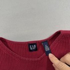 Gap Shirt Womens Xs Red Gray Stripe Ribbed Knit Long Sleeve Crewneck Tee