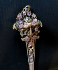 Antique Georgian Rare Kondakoora Silver Gilt   Natural Pink Sapphire Brooch