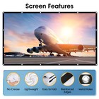 120  16 9 Portable Foldable Projector Screen Outdoor Home Hd Movie With 12 Hooks