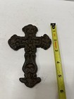Small Beautiful Rustic Cast Iron Majestic Christian Hanging Wall Cross  t    