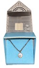 Vintage The Doll House Children   s Blue Floral Charm Necklace W  House Packaging