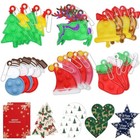 24pcs Christmas Silicone Bubble Keychains With 10 Holiday Greeting Cards  