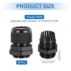 20pcs Cable Glands 12-15mm Thread Waterproof Adjustable Cable Connector Black