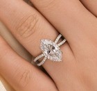 2 08 Ct Marques Cut Natural Real Diamond Engagement Ring 14k Solid White Gold