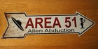 Area 51 Arrow Sign Metal Alien Abduction Ufo Spaceship Halloween Home Decor New