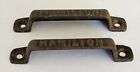 2 Vintage Hamilton Mfg Co  Letterpress Printing Cast Iron Drawer Pulls