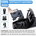 2x A45013 Black On White Label Tape Compatible For Dymo D1 Labelmanager 100 200