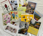 Lot Unused Greeting Cards 50  W  Envelopes   Vtg Hallmark Stationery   Fold Outs