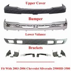 Front Bumper Chrome Kit Steel Set Of 9 For 2003-2006 Chevy Silverado 2500hd 3500