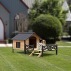 Outdoor Large Wooden Cabin House Style Wooden Dog Kennel Pet Shelters With Porch
