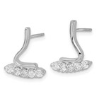 Sterling Silver Cz Post Earrings