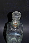 Vintage Glass Whiskey Decanter With Cork Stopper 10 25  Tall X 3 5  Bottle