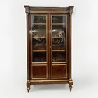 Antique French Louis Xvi Mahogany Vitrine Curio Bookcase Cabinet 63 5    High