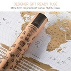 Travel Map 24 x17      Scratch Off  196 Flags  Gold  White  Frameable