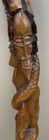 Vintage Chinese Hand Carved Wood Dragon Walking Stick 18 Luohans Arhats Folk Art