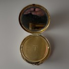 Vintage    pink Lady    Compact     Japan     Gold-tone With Floral Enamel Bird Motifs