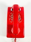 Red Rotary Dial Wall Telephone With Cords Vintage Northern Telecom Tested